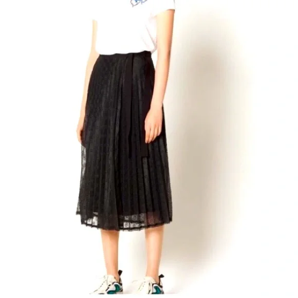 NWT Sandro Leave Lace Midi Wrap Skirt - Picture 2 of 11